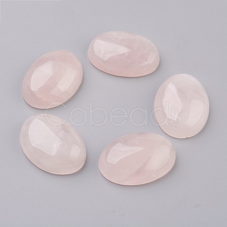 Natural Rose Quartz Flat Back Cabochons G-G741-30x40mm-21-1
