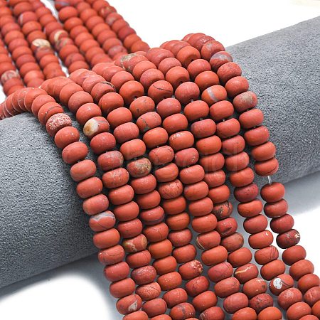 Natural Red Jasper Beads Strands G-P575-A17-8x5mm-1