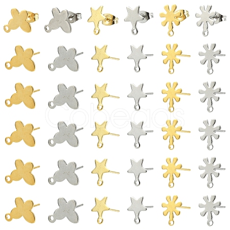304 & 201 Stainless Steel Stud Earring Findings STAS-YW0011-14-1