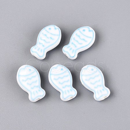 Handmade Porcelain Ceramic Beads PORC-Q005-05D-1