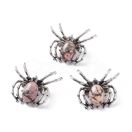 Natural Rhodonite Brooch G-A176-C16-1-1