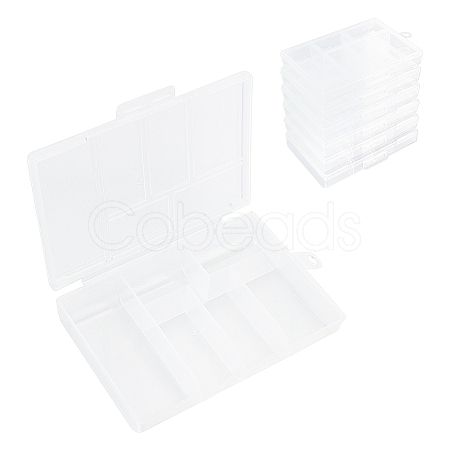 6Pcs Rectangle Polypropylene(PP) Bead Storage Container CON-AN0001-01-1