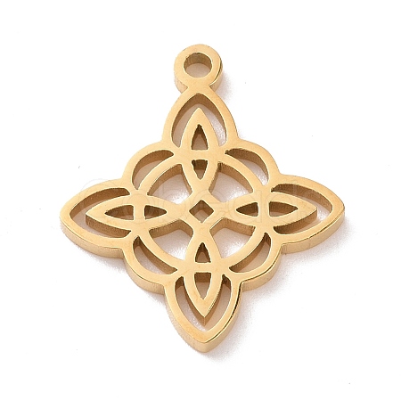 304 Stainless Steel Hollow Pendants STAS-P313-03G-1