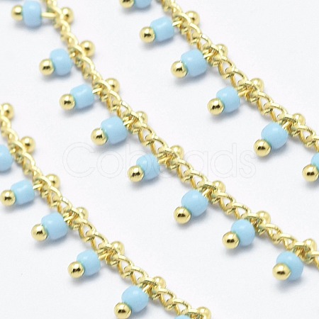 Handmade Glass Beaded Chains CHC-I026-H-01G-1