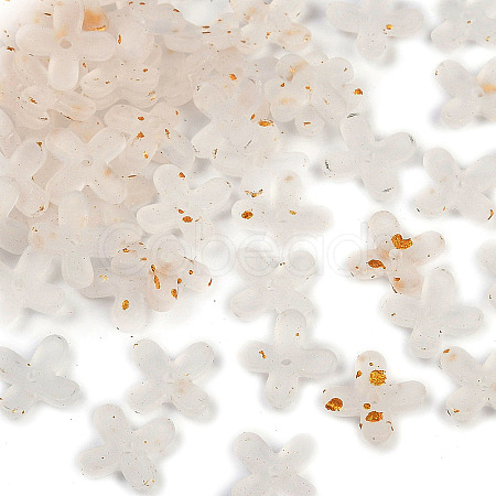 Metal Enlaced Acrylic Bead Caps LS-OACR-G044-01B-1