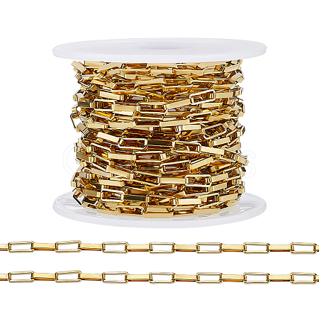 304 Stainless Steel Paperclip Chains CHS-WH0020-005G-1