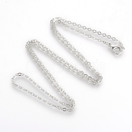 Brass Cable Chains Necklaces X-MAK-R019-P-1