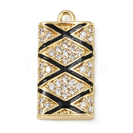 Brass Micro Pave Cubic Zirconia Pendants KK-R224-02G-1