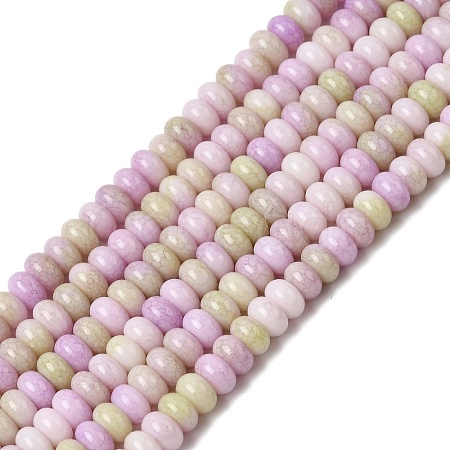 Cracked Opaque Glass Beads Strand GLAA-D306-A04-1