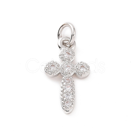 Brass Micro Pave Cubic Zirconia Charms KK-C012-41P-1