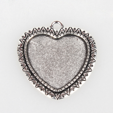 Vintage Tibetan Style Alloy Pendant Cabochon Bezel Settings X-TIBEP-O006-17AS-1