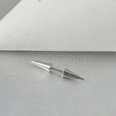 Cone 304 Stainless Steel Eyebrow Straight Barbell Rings with Spikes End WG9938B-04-1