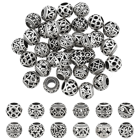 72Pcs 12 Styles Tibetan Style Alloy European Beads FIND-PH0060-22AS-1