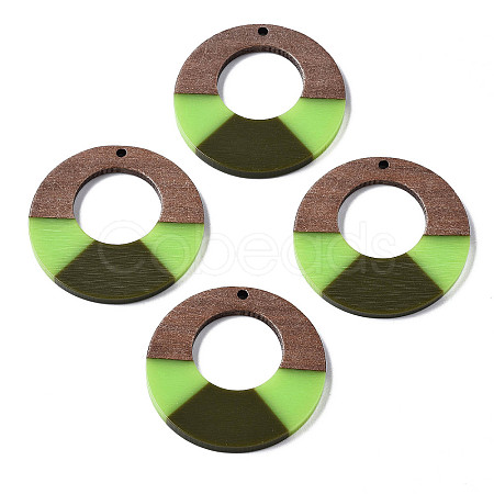 Resin & Walnut Wood Pendants RESI-S389-068A-A06-1