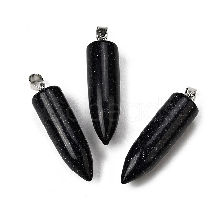 Synthetic Blue Goldstone Pointed Pendants G-F820-12D-1