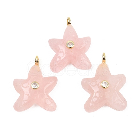 Natural Rose Quartz Pendants G-H353-01G-07-1