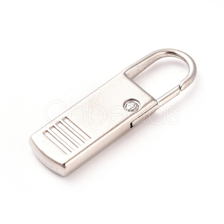 Zinc Alloy Replacement Zipper Pull Tabs PALLOY-WH0068-39P-1
