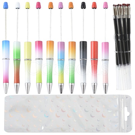10Pcs ABS Plastic & Iron Ball-Point Pen AJEW-FS0001-41F-1
