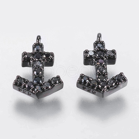 Brass Micro Pave Cubic Zirconia Charms ZIRC-G132-58B-1