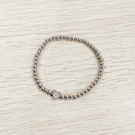 304 Stainless Steel Beads Stretch Bracelets for Women FS-WGC4F34-17-1