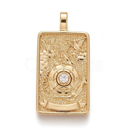 Brass Micro Pave Clear Cubic Zirconia Pendants X-ZIRC-Z004-01H-1