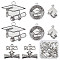 SUNNYCLUE 50Pcs 5 Style Tibetan Style Alloy Pendants, Lead Free & Cadmium Free, Mixed Shape, Antique Silver, 9~29x14.5~35x1~6.5mm, Hole: 1.8mm, 10pcs/style