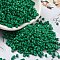 Baking Paint Glass Seed Beads, Cylinder, Dark Green, 2.5x2mm, Hole: 1.4mm, about 45359pcs/pound