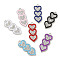 Alloy Enamel Pendants, with Crystal Rhinestones, Heart Charm, Lead Free & Cadmium Free, Platinum, 30.5x12x2mm, Hole: 2.5mm