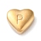 201 Stainless Steel Beads, Golden, Heart, Letter P, 7x8x3.5mm, Hole: 1.5mm