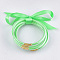 PVC Plastic Buddhist Bangle Sets, Jelly Bangles, with Glitter Powder and Polyester Ribbon, Lime, 2-1/2 inch(6.3cm), 5pcs/set