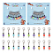 Acrylic & Glass Beaded Number Pendant Locking Stitch Markers, Zinc Alloy Lobster Claw Clasp Stitch Marker, Mixed Color, 3.9cm, 10 style, 1pc/style, 10pcs/set