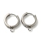 Tarnish Resistant 201 Stainless Steel Huggie Hoop Earrings Findings, with Vertical Loop, with 316 Surgical Stainless Steel Earring Pins, Ring, Stainless Steel Color, 16x4mm, Hole: 2.7mm, Pin: 1mm