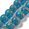 Handmade Lampwork Beads Strands, Round with Polka-Dotted, Deep Sky Blue, 12~12.5mm, Hole: 2mm, about 24pcs/strand, 10.71''(27.2cm)