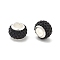 Rondelle Polymer Clay European Beads, Large Hole Beads, with Rhinestone & Alloy Core, Black, 11.5x7.5mm, Hole: 5mm