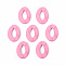 Opaque Spray Painted Acrylic Linking Rings, Quick Link Connectors, for Curb Chains Making, Unwelded, Twist, Hot Pink, 39.5x29.5x7.5mm, Inner Diameter: 22x11mm