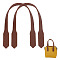 PU Imitation Leather Sew on Bag Straps, DIY Purse Making Supplies, Coconut Brown, 46x1.55~2.55x0.4cm, Hole: 1.2mm