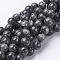 Natural Larvikite Beads Strands, Round, about 10mm, Hole: 1mm, about 40pcs/strand, 15.5 inch