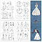 4 Sheets 11.6x8.2 Inch Stick and Stitch Embroidery Patterns, Non-woven Fabrics Water Soluble Embroidery Stabilizers, Human, 297x210mmm