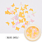 Paper Cabochons, Fashion Nail Art Decorations, Butterfly, Orange, 3~5x5~7x0.1mm, 50pcs/box