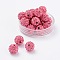 Pave Disco Ball Beads, Polymer Clay Rhinestone Beads, Grade A, Round, Rose, PP14(2~2.1mm), 10mm, Hole: 1.0~1.2mm