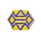 BOHO Themed Handmade Loom Pattern MIYUKI Seed Beads, Hexagon Pendants, Yellow, 22.5x30.5x2mm, Hole: 0.8mm