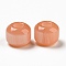 Resin Imitation Cat Eyes European Beads, Large Hole Beads, Rondelle, Light Salmon, 12.5x10mm, Hole: 5mm