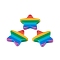 Plastic Stripe Pendants, Rainbow Star Charms, Colorful, 26x26x4mm, Hole: 1.5mm