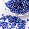 (Repacking Service Available) Round Glass Seed Beads, Transparent Colours Rainbow, Round, Blue, 6/0, 4mm, about 12g/bag