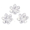 Transparent Acrylic Bead Caps, Lotus Flower Beads, Clear, 23.5x21x6.5mm, Hole: 2mm, 462pcs/500g