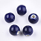 Handmade Porcelain Beads, Bright Glazed Porcelain, Round, Midnight Blue, 8~8.5x7.5~8mm, Hole: 1.5~2mm