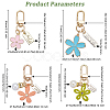 8Pcs 8 Style Alloy & Resin Enamel Pendant Keychains KEYC-OC0001-11-2