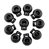 1-Hole Dyed Iron Spring Loaded Eco-Friendly Plastic Round Buckle Cord Toggle Lock Beans Stoppers for Sportwear Luggage Backpack Straps X-FIND-E004-60B-18mm-1