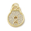 Rack Plating Brass Micro Pave Cubic Zirconia Pendants KK-K392-43G-1