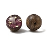 Walnut Wood with Resin Gold Foil Beads WOOD-G025-01E-1
